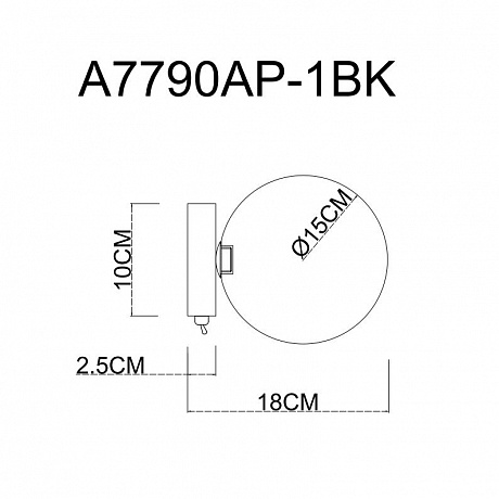 Arte Lamp Vincent A7790AP-1BK