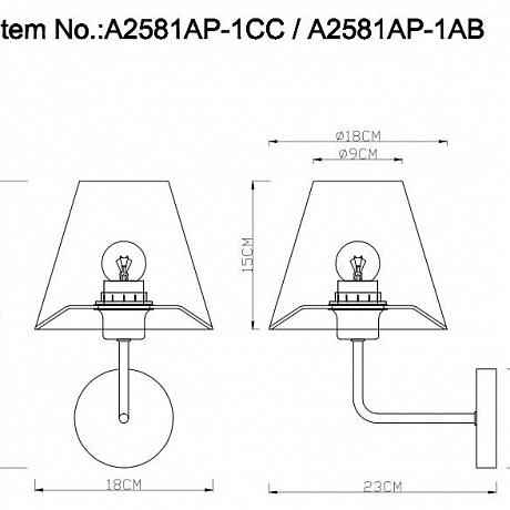 Arte Lamp Elba A2581AP-1AB