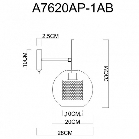 Arte Lamp Manchester A7620AP-1AB