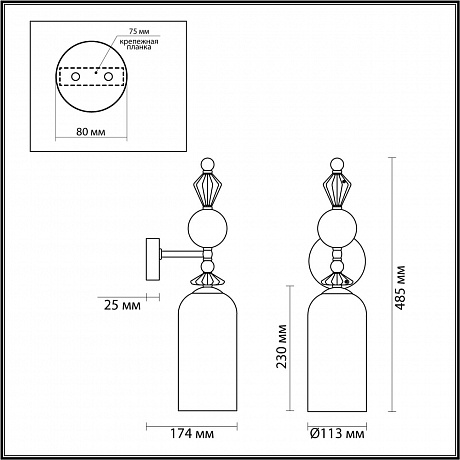 Odeon Light Bizet 4855/1WA