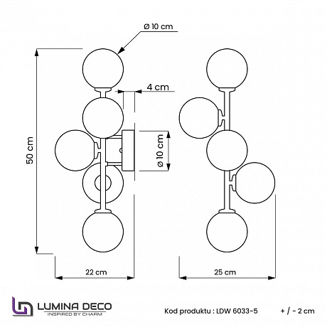 Lumina Deco Marsiada LDW 6033-5 BK+F.GD